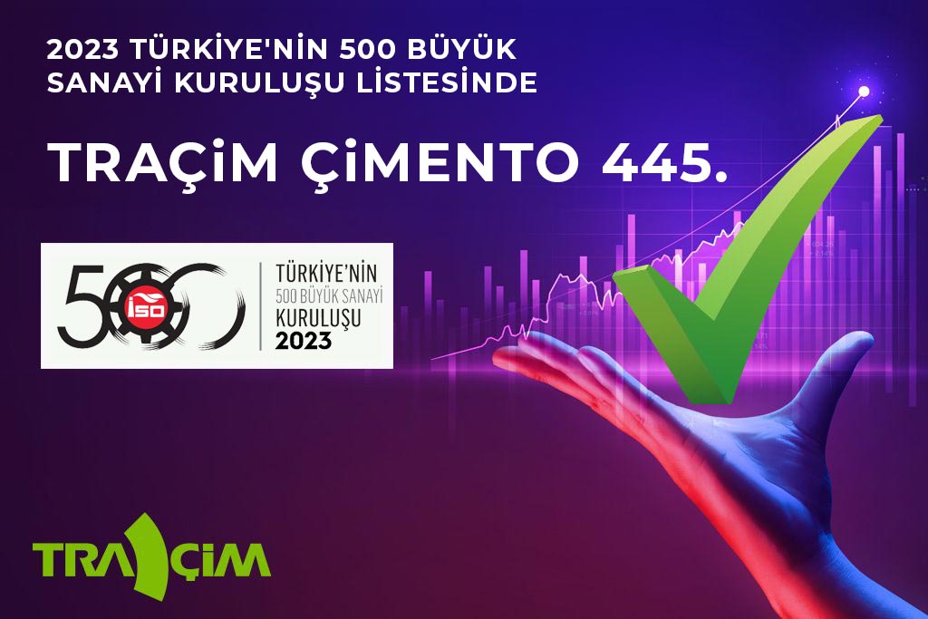 Traçim, İSO’nun 2023 Türkiye’nin 500 Büyük Sanayi Kuruluşu Listesi’nde 445. sırada!